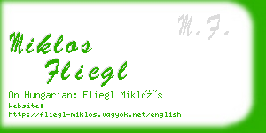 miklos fliegl business card